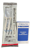 Kit 3 seringas Clareador Whiteness Simple 16% - FGM + Moldeira - Maquira