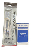 Kit 3 seringas Clareador Whiteness Simple 10% - FGM + Moldeira - Maquira